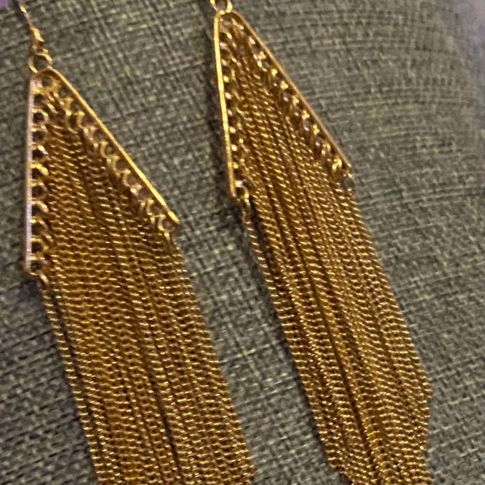 Gold Chandelier style earrings by Guess - Picture 2 of 5